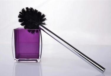 Bathroom Accessories, 5-Piece Set, Resin/Acrylic, Complete Set, Lotion/Soap Dispenser, Soap Dish, Toothbrush Holder, Cup, Toilet Brush and Holder, Modern Bathroom Decor and Gift Set, (Purple)
