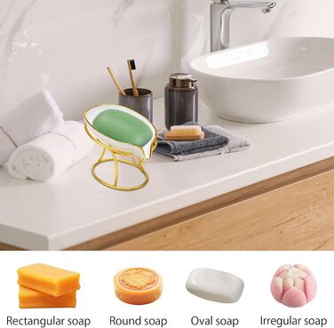 Миска для мила з отвором для стоку, тримач для мила в душ, полиця для мила у формі листка, вінтаж, декор для кухні, ванної кімнати, душу, умивальника (білий)