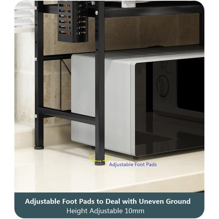 Adjustable Microwave Rice Cooker Stand Holder Kitchen Countertop Storage Organizer Shelf Freestanding Expandable Spice Rack