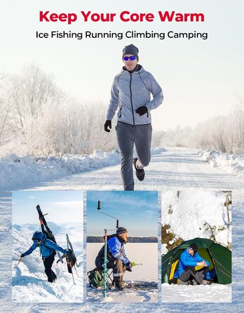 Електрична гріюча жилетка KEMIMOTO з 4 зонами нагріву, флісова жилетка USB для чоловіків та жінок, для мотоцикла, велосипеда, катання на лижах, кемпінгу, піших прогулянок (без акумулятора)