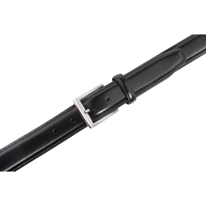 Чоловічий шкіряний ремінь Fabio Valenti – для костюмів, джинсів, уніформи з односторонньою пряжкою. Розмір 40-42, чорний колір. Зроблено в США