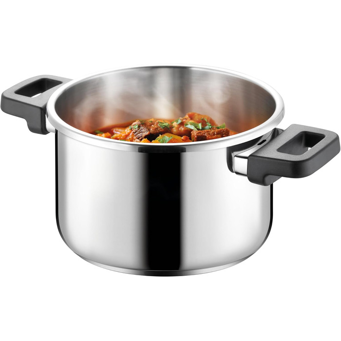 Каструля-скороварка Tescoma ULTIMA 6 л, індукція, з датчиком тиску, срібна