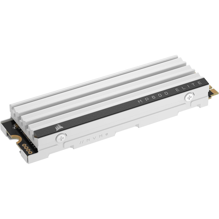SSD Corsair MP600 Elite 1TB M.2 PCIe Gen4 x4 NVMe з кулером - для PS5 - Швидкість до 7000 МБ/с - Білий