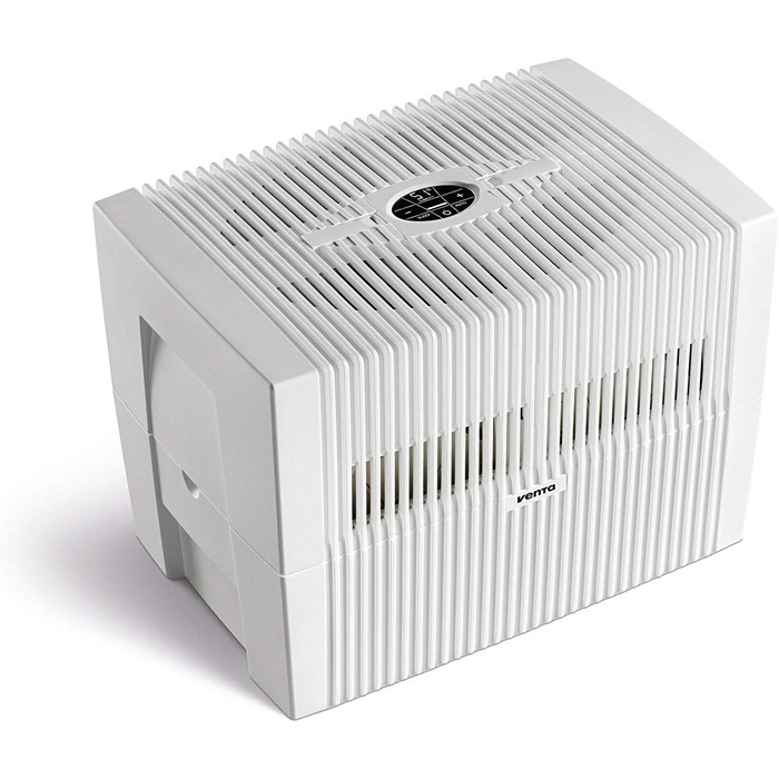 Зволожувач повітря Venta Luftbefeuchter LW25 Comfort Plus: тиха робота 24 дБ(A), енергоефективний, холодний зволоження без фільтрів, 7 л резервуар, до 45 м², автоматичний та Sleep-режим, функція ароматерапії Brillanweiß