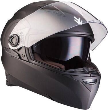 Мотошолом ARMOR HELMETS AF-77 матовий чорний, інтеграл, повнолицевий, для мотоцикла, скутера, спортбайка, ECE 22.05, сонцезахисний візор, швидкознімний замок, розмір L (59-60 см)