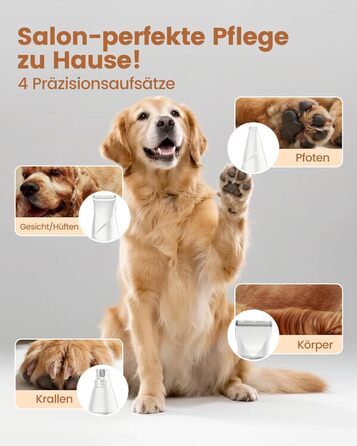 Набір 4 в 1 для стрижки собак: стрижка, триммінг, шліфування кігтів. Підходить для собак та котів. Безшумна модель для грумінгу.