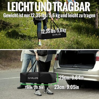Зручний складаний туристичний стіл Garllen для пікніка та відпочинку на природі, 82x40 см, 2 рівня висоти (44/70 см), сталевий, з сумкою