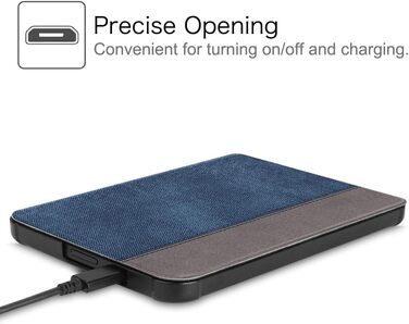 Чохол Fintie для Tolino Shine 3 / Kobo Clara HD (2018) - ультратонкий, з магнітним закриттям, джинсова текстура, синій