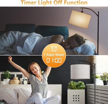 Стійка лампа для вітальні з пультом керування, 3 колірні температури, сумісна з LED, чорного кольору, з димуванням, з кнопкою на ніжці, для спальні, читання, офісу, з лампочкою в комплекті