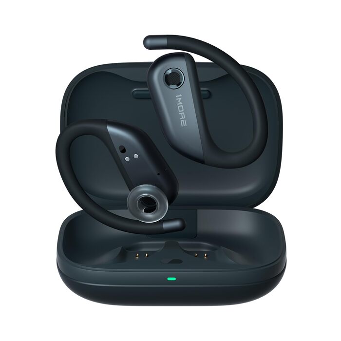 1MORE Fit S50: Бездротові навушники-вкладки для спорту з мікрофоном, Bluetooth 5.3, ENC шумозаглушення, IPX7, 38 годин роботи, швидка зарядка (Чорний)