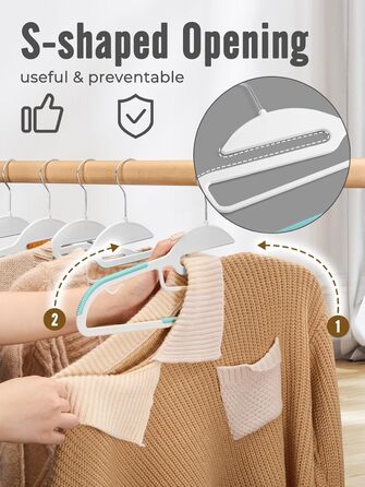 20 шт. Плечики для одягу HOUSE DAY з пластику, неслизькі, для вологого та сухого одягу, обертаються на 360°, міцні, економія місця