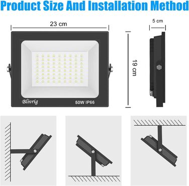 Bright LED Floodlight Outdoor, Warm White, Outdoor Floodlight, Super Bright 10000LM Floodlight, Outdoor Spotlight IP66 Waterproof, 3000K Outdoor Spotlight, Warm Spotlight for Garden, Garage, Yard (Warm White) (4pcs Warm White, 50W)
