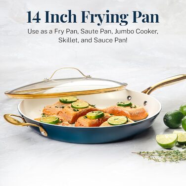 Набір посуду Gotham Steel 12 шт. з керамічним антипригарним покриттям. Набір каструль та сковорідок для кухні. Безпечний, якісний посуд преміум-класу. Сковорода 35 см в комплекті.