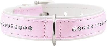 Елегантний нашийник для собак HUNTER Modern Art Luxus, штучна шкіра, стрази, (XS-S), білий (рожевий/білий), 24 шт.