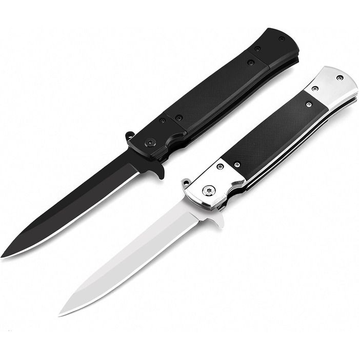 Eil Outdoor Folding Knife – Pocket Knife G10 Handle, Sharp One-Handed Knife Fishing Knife Blade made of Stainless Steel, Pocket Folding Knife Camping Gear for Fishing, Hunting, Sports Activities black