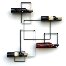 DanDiBo Wine Rack Metal Black Black Line Bottle Stand Bottle Shelf Bottle Holder Wall Shelf