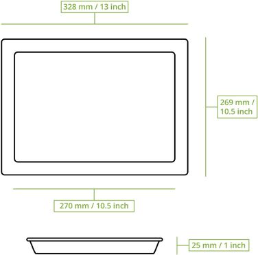 BIOZOYG Serving Platter, 100 Pieces, 32.5 x 27 cm Rectangular - Palm Leaf Plates Serving Tray Cake Plate Compostable Tray - Snack Plates, Alternative to Slate Boards
