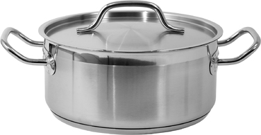 Низька каструля з кришкою, нержавіюча сталь 21/0, 24x11 см, 5 л YATO YG-00041