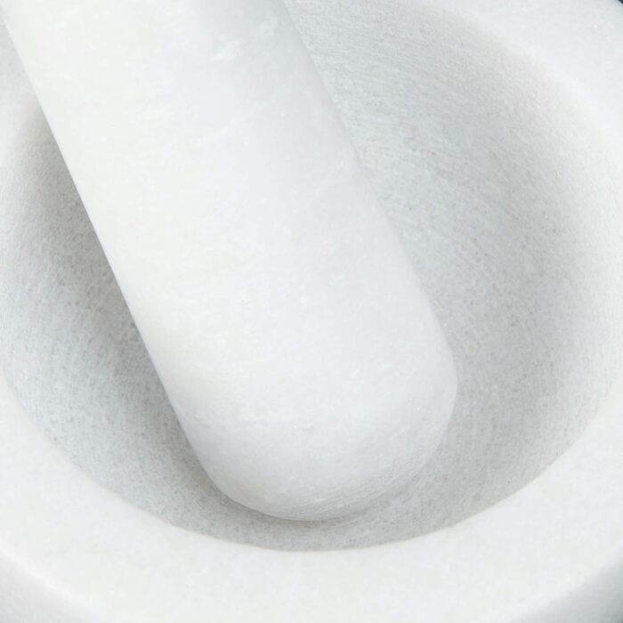 Морська гарма Relaxdays з ступкою, біла, 10 см, 120 мл - для спецій та трав