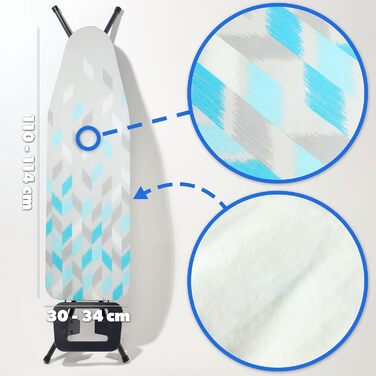 Набір для прасування KADAX з еластичним гумкою, сіро-блакитний, для праски з парою, заміна чохла для прасувальної дошки