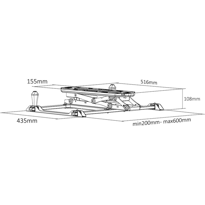 Maclean Tiltable TV Mount for Ceilings & Sloped Roofs - 32-70 Inch TVs, 3m HDMI 2.1a Cable, Remote Control, Up to 35kg, VESA 600x400