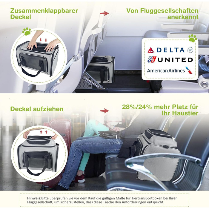 Транспортна сумка для кота, переноска для кота та собаки, сіра, 43x28x28 см