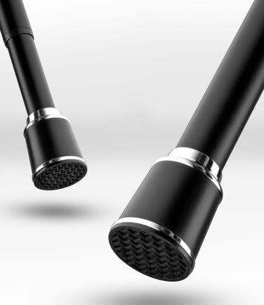 Штанга для штор Ø 32 мм, без свердління - для душу, вікна, кімнати, кухні (370-420 см, Чорний)