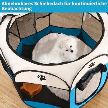 Змінний вольєр для цуценят, портативний огородження для собак, кроликів та котів (синьо-білий)