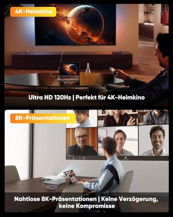 HDMI 2.1 кабель SNOWKIDS 2 метри: 8K@60Hz, 4K@120Hz, 48Gbps, HDR, eARC, HDCP 2.3, сумісний з PS5/PS4/PS3, HDTV, монітор