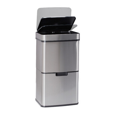 Relaxdays 3-Compartment Waste Sorting System with Sensor