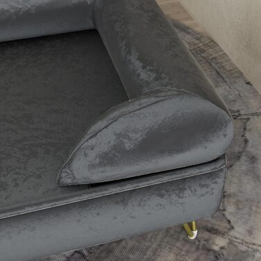 Диван для собак PawHut, лежанка для домашніх тварин з знімною спинкою, знімний чохол, сірий