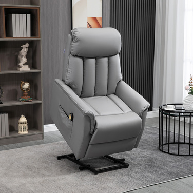 HOMCOM electric lift chair, upholstered recliner with lift assist and reclining function, TV chair with remote control
