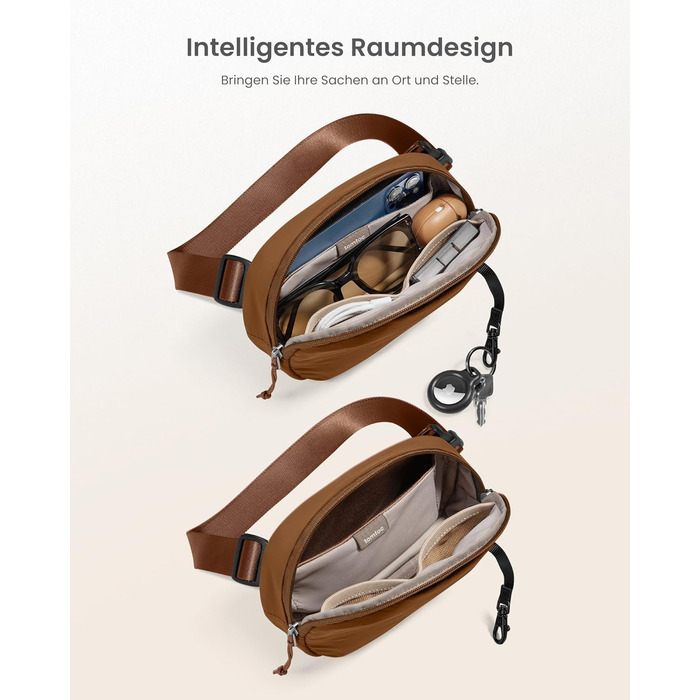 tomtoc жіноча поясна сумка-слінг з RFID захистом, 1.5 л, зелений (карамель)