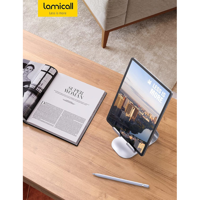 Універсальна підставка-холдер Lamicall для планшетів від 4.7 до 13 дюймів, регульований тримач для iPad Pro 12.9, 11, iPad Air, Mini, Samsung Tab (Сріблястий)