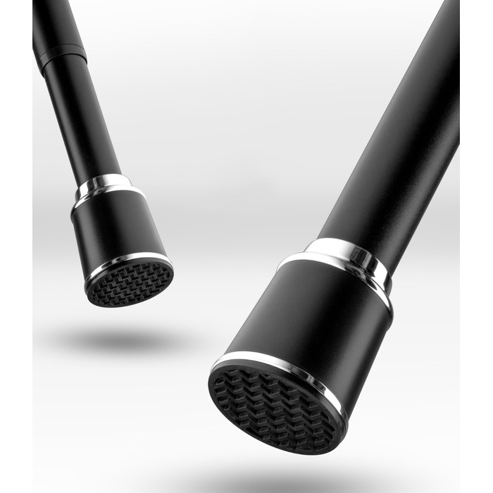 Штанга для штор Ø 32 мм, без свердління - для душу, вікна, кімнати, кухні (370-420 см, Чорний)