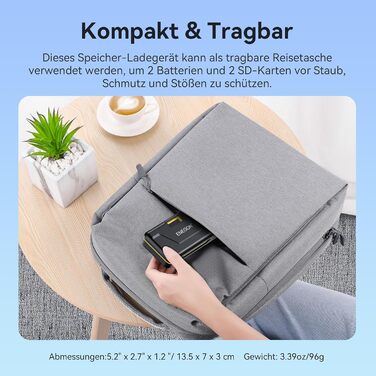 Зарядний пристрій ENEGON EN-EL14 20W з подвійним акумулятором, швидка зарядка, сумісний з Nikon D3100-D3500, Coolpix P7000, P7100, DF, LCD-дисплей