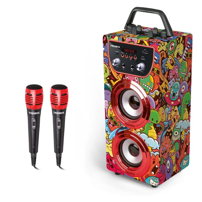 Караоке машина дитяча Trendix Rosa з 2 мікрофонами, FM-радіо, USB, Bluetooth, SD-карти. Музична коробка з мікрофоном - подарунок для дітей (Monster Club)