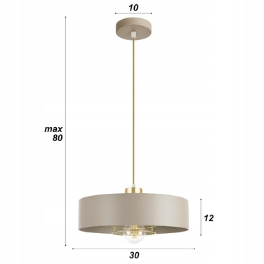 Підвісна LED-лампа LEDLUX бежевий + золото, 1 точка освітлення, цоколь E27