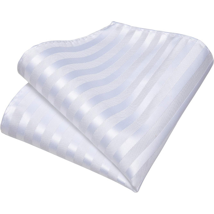 Мужской галстук DiBanGu из шелка с нагрудником и запонками, набор для свадьбы, формальный стиль (белый)