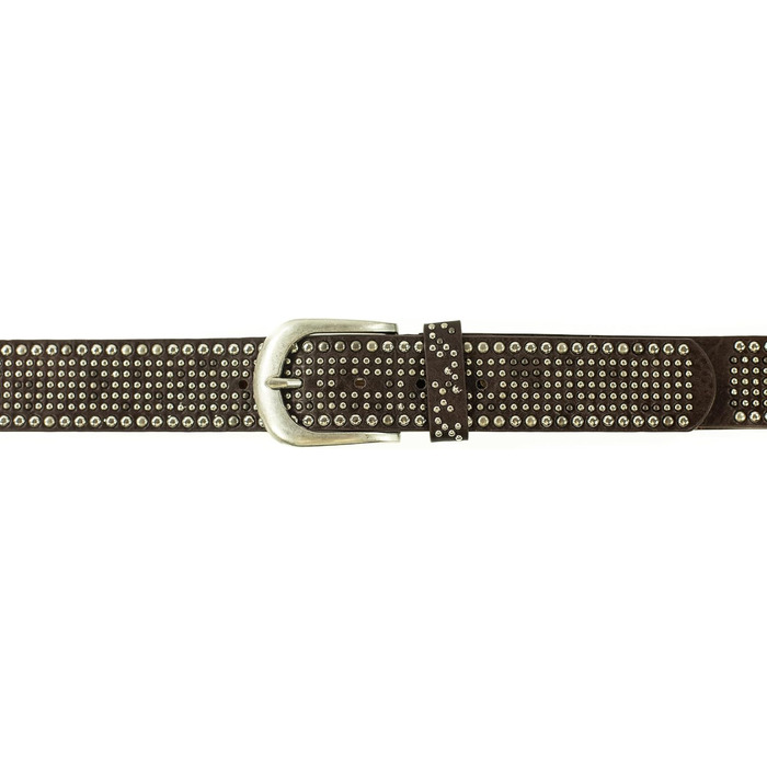 Жіночий ремінь Damengürtel з заклепками та стразами, синтетичний, вінтажний стиль, ширина 3.8 см, довжина 110 см