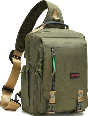 Сумка Nicgid на плече/перехресна, рюкзак для ноутбука 13.3''/14.1'', армійний зелений