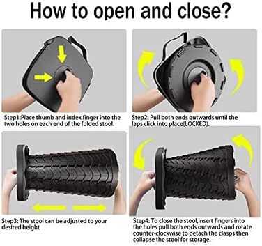 Зручний складаний стілець-телескоп для кемпінгу, риболовлі та відпочинку на природі. Максимальне навантаження 220 кг, чорний колір