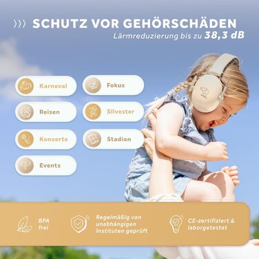 Schallwerk® Kapselgehörschutz Kiddies (Sandy Beige) - Навушники для захисту вух для дітей, Schallwerk®