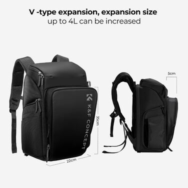 Рюкзак для фототехніки K&F Concept Alpha 25L, чорний: для фотографів, з відділенням для 16-дюймового ноутбука, сумісний з дронами DJI Mavic