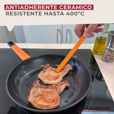 Набір сковорідок Fackelmann Soft з керамічним покриттям Greblon CK2 (28/24/20 см)