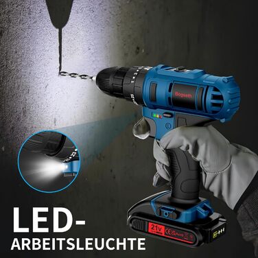 Акумуляторний шурупокрут Bogseth 21V з набором інструментів 112 шт. для дому та саду