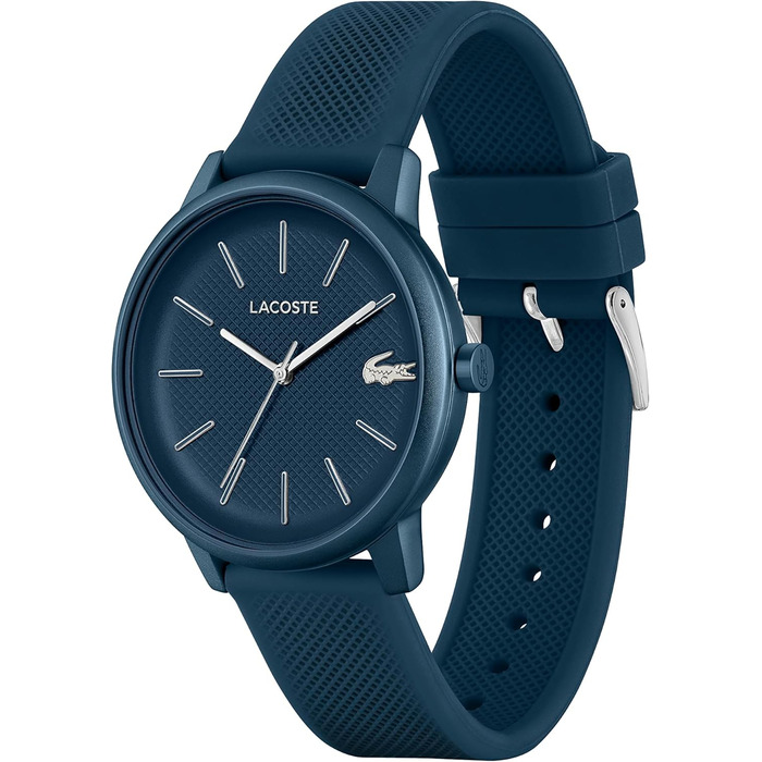 Годинник чоловічий Lacoste 12.12 Move Analog Quartz синій з силіконовим браслетом