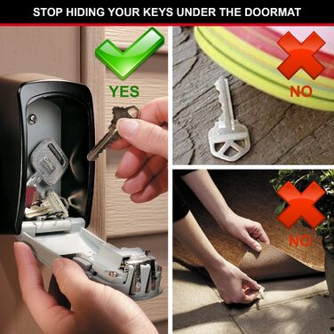 Master Lock Wall Mounted Key Safe - Outdoor Key Storage Box, Medium Size