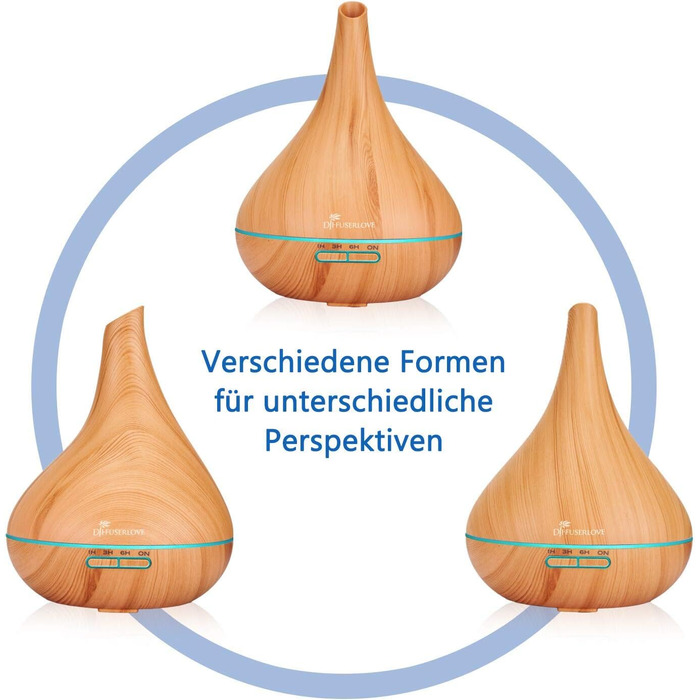 Аромадифузор Diffuserlove 500 мл з ультразвуком, 7 кольорів LED, автовимкнення та пультом дистанційного керування - для дому та офісу (жовтий)