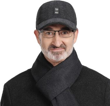 Кепка бейсболка чоловіча Clakllie зимова тепла з флісом та вушками, з козирком для спорту та відпочинку на вулиці